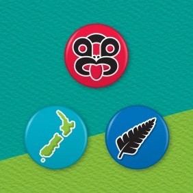 New Zealand Icons 3 Badge Set