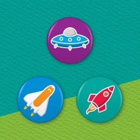 Space Ships 3 Badge Set
