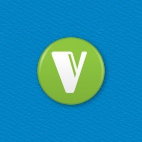 Letter V Button Badge