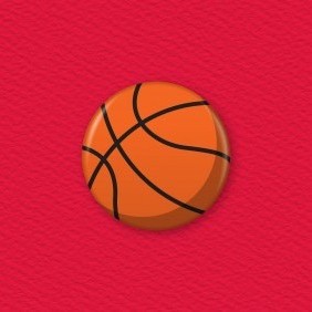 Basketball Button Badge