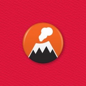 Volcano Button Badge