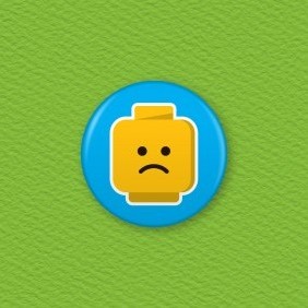 Lego Emoji Face – Sad Button Badge