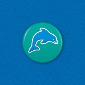 Dolphin Button Badge