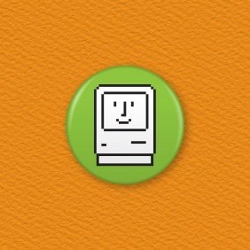 Happy Mac Icon Button Badge