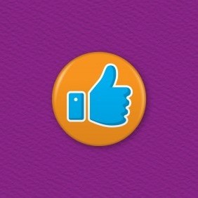 Thumb Up Icon Button Badge