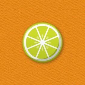Lime Slice Button Badge
