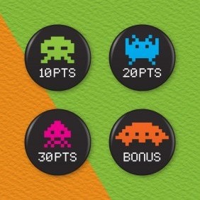 Space Invaders 4 Badge Set