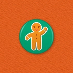 Gingerbread Man Button Badge