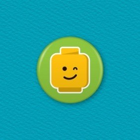 Lego Emoji Face – Wink Button Badge