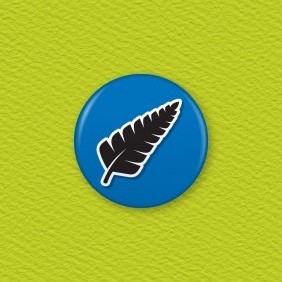 NZ Fern Button Badge