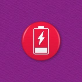 Battery Charger Icon – Empty Button Badge